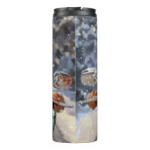 ブルマスティフ犬オートバイのクリスマスに乗る タンブラー (裏面)