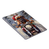 ブルマスティフ犬オートバイのクリスマスに乗る ノートブック (右側)