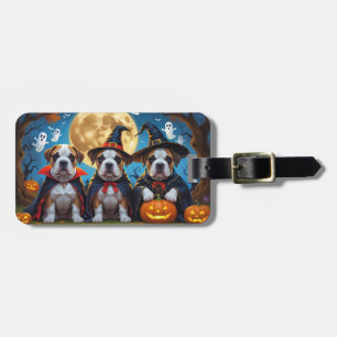 ブルマスティフ犬カボチャおもしろいハロウィーン ラゲッジタグ