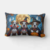 ブルマスティフ犬カボチャおもしろいハロウィーン ランバークッション (裏面)