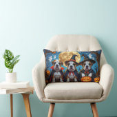 ブルマスティフ犬カボチャおもしろいハロウィーン ランバークッション (椅子)