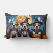 ブルマスティフ犬カボチャおもしろいハロウィーン ランバークッション (正面)