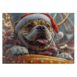 ブルマスティフ犬ジェットコースター クリスマス カッティングボード