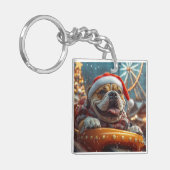 ブルマスティフ犬ローラーコースタークリスマス キーホルダー (正面左)