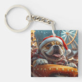 ブルマスティフ犬ローラーコースタークリスマス キーホルダー (正面)