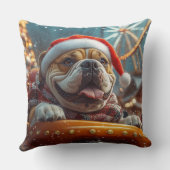ブルマスティフ犬ローラーコースタークリスマス クッション (裏面)