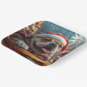 ブルマスティフ犬ローラーコースタークリスマス ペーパープレート (傾斜あり)