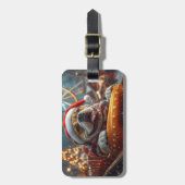 ブルマスティフ犬ローラーコースタークリスマス ラゲッジタグ (正面縦)