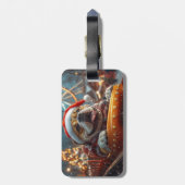 ブルマスティフ犬ローラーコースタークリスマス ラゲッジタグ (裏面縦)