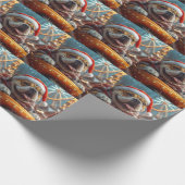 ブルマスティフ犬ローラーコースタークリスマス ラッピングペーパー (角)