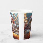 ブルマスティフ犬ローラーコースタークリスマス 紙コップ (左)