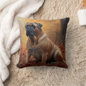 ブルマスティフ紅葉秋インスパイア クッション (ブランケット)