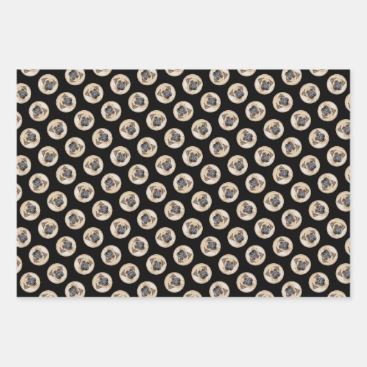 ブルマスティフ絵を描ズの子犬の赤いセーブルかわいい犬のアート ラッピングペーパーシート (正面3)