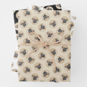 ブルマスティフ絵を描ズの子犬の赤いセーブルかわいい犬のアート ラッピングペーパーシート (インサイチュ)