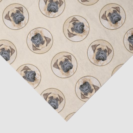 ブルマスティフ絵を描ズの子犬の赤いセーブルかわいい犬のアート 薄葉紙 (詳細)