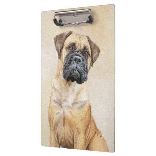ブルマスティフ絵画ズ – かわいいオリジナルドッグアート クリップボード (左)