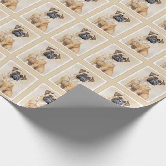 ブルマスティフ絵画ズ – かわいいオリジナルドッグアート ラッピングペーパー (角)