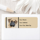 ブルマスティフ絵画ズ – かわいいオリジナルドッグアート ラベル (インサイチュ)