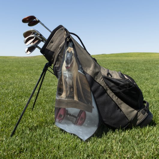 ブルマスティフ雪そりクリスマスデコール ゴルフタオル (グリーン)