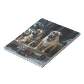 ブルマスティフ雪そりクリスマスデコール ノートパッド (回転)