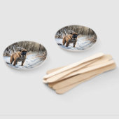 ブルマスティフ雪のクリスマス ハンドファン (組立なし)