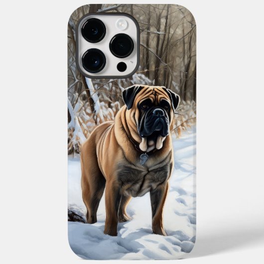 ブルマスティフ 雪を降らせて クリスマス Case-Mate iPhoneケース (裏面)