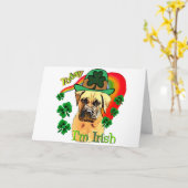 ブルマスティフSt patricks day カード (黄色い花)