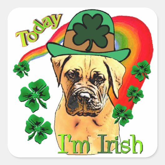 ブルマスティフSt patricks day スクエアシール (正面)