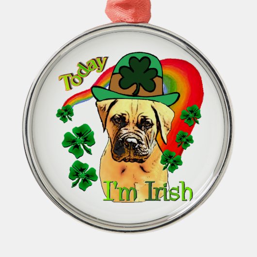 ブルマスティフSt patricks day メタルオーナメント (正面)