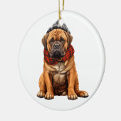 ブルマパーソナライズされたスティフ犬 セラミックオーナメント (左)