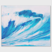 ブルマリン色の水色の高海波 ラッピングペーパー (フラット)