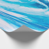 ブルマリン色の水色の高海波 ラッピングペーパー (角)