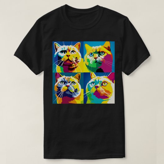 ブルミラアート猫好きギフト Tシャツ (デザイン正面)