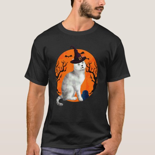 ブルミラ+ハロウィン+魔女+帽子+月 Tシャツ (正面)