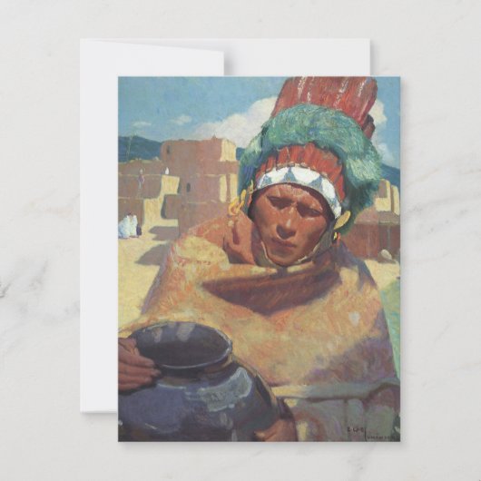 ブルメンシャインによる水差しを持つタオス・インディアン (正面)