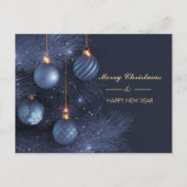 ブルモダンーネービーメリークリスマスハッピーニューイヤー ポストカード (正面)