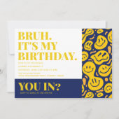 ブルユーイントレンディーボーイ誕生日 招待状 (正面)