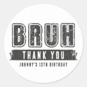 ブルユーインプールパーティー10代の男の子誕生日 ラウンドシール (正面)