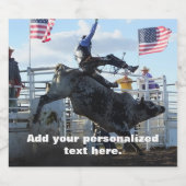 ブルライダーとバッキングブルロデオ ビールラベル (シングルラベル)