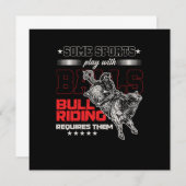 ブルライディングカウボーイカントリーロデオ女性のカーボーイギフト 招待状 (正面/裏面)