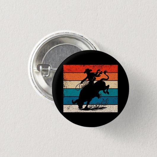 ブルライディングロデオブルライダーズウエスタンランチレトロ 缶バッジ (正面&裏面)