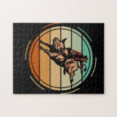 ブルライディングロデオライダーカウボーイウェスタンヴィンテージ ジグソーパズル (横)