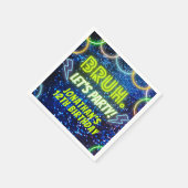 ブルレッツパーティーネオングローブルーグリーン誕生日 スタンダードカクテルナプキン (角)