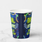 ブルレッツパーティーネオングローブルーグリーン誕生日 紙コップ (右)