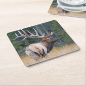 ブルロッキーマウンテンエルク スクエアペーパーコースター (アングル)