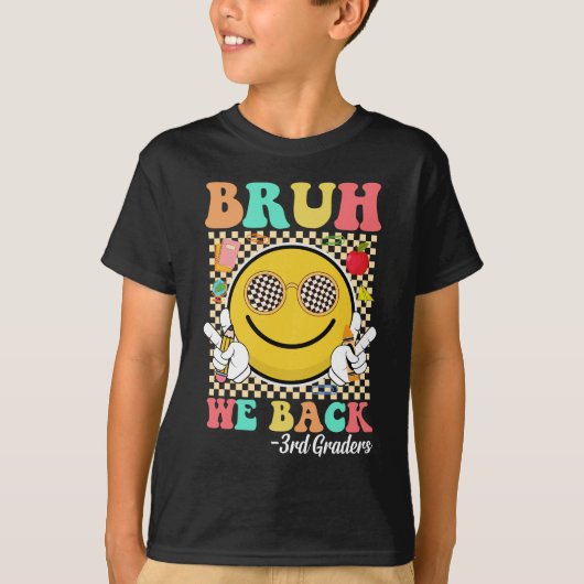 ブルワウバック3年生かわいいグルービースマイル顔 Tシャツ (正面)