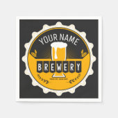 ブルワリパーソナライズされたービールボトルキャップバー スタンダードカクテルナプキン (正面)