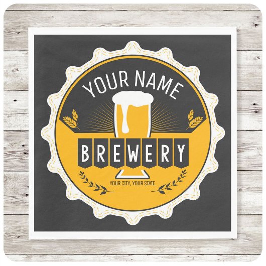 ブルワリパーソナライズされたービールボトルキャップバー スタンダードカクテルナプキン