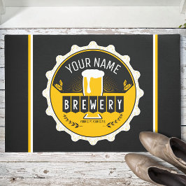 ブルワリパーソナライズされたービールボトルキャップバー ドアマット