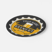 ブルワリパーソナライズされたービールボトルキャップバー ペーパープレート (アングル)